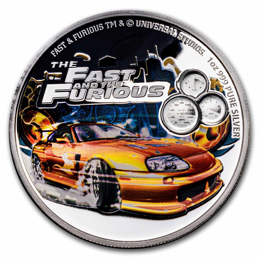 2023 Niue 1 oz Silver $2 Colorized Fast & Furious Proof Coin