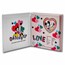 2023 Niue 1 oz Silver $2 Disney Heart-Shaped Love Mickey & Minnie