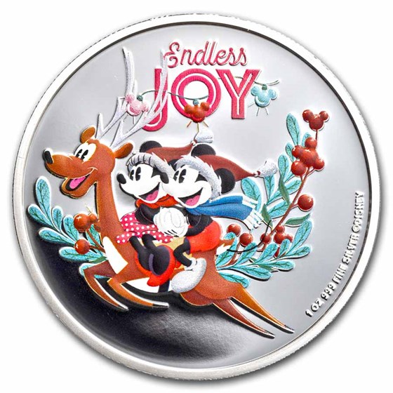 2023 Niue 1 oz Silver $2 Disney Season's Greetings Proof 2023 Niue 1 oz Silver $2 Disney Season's Greetings Proof
