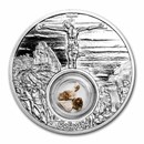 2023 Niue 1 oz Silver $2 In the Footsteps of Jesus Golgotha