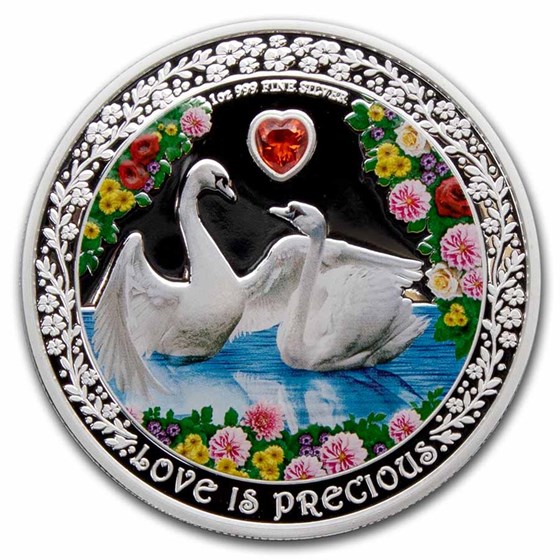 2023 Niue 1 oz Silver $2 Love is Precious - Swans 2023 Niue 1 oz Silver $2 Love is Precious - Swans