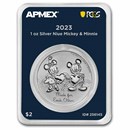 2023 Niue 1 oz Silver $2 Mickey & Minnie (MD® Premier + PCGS FS)