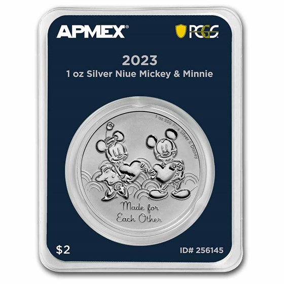 2023 Niue 1 oz Silver $2 Mickey & Minnie (MD® Premier + PCGS FS)