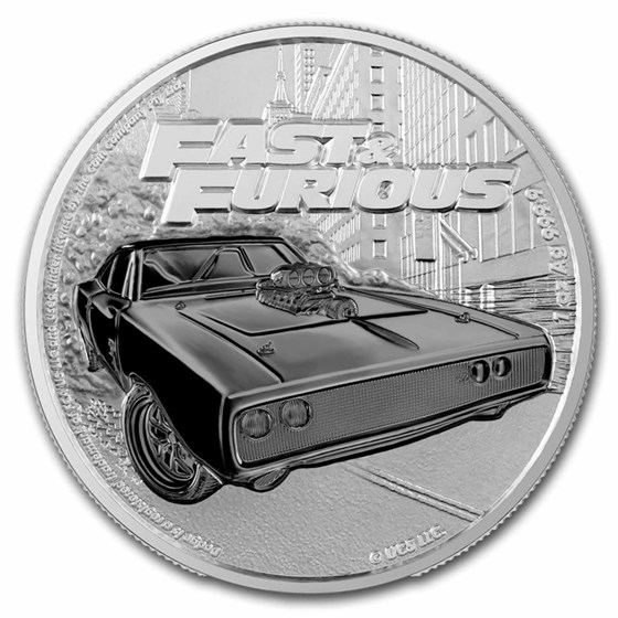 2023 Niue 1 oz Silver $2 Ruthenium-Plated Fast & Furious Coin 2023 Niue 1 oz Silver $2 Ruthenium-Plated Fast & Furious Coin