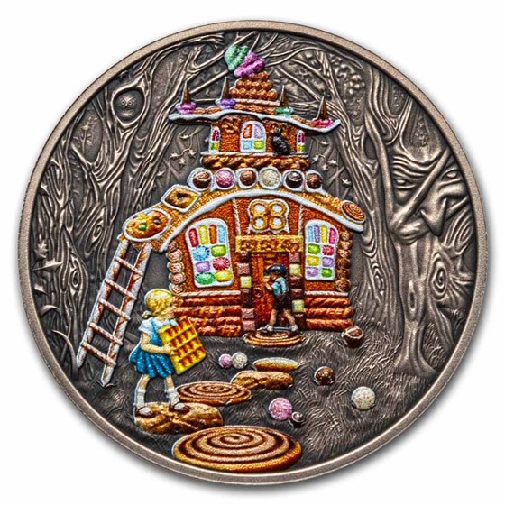 2023 Niue 1 oz Silver Antique Fairy Tales: Hansel and Gretel