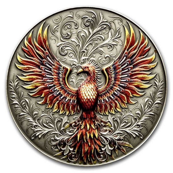 2023 Niue 1 oz Silver Antique Phoenix (High Relief) w/ Box & COA 2023 Niue 1 oz Silver Antique Phoenix (High Relief) w/ Box & COA