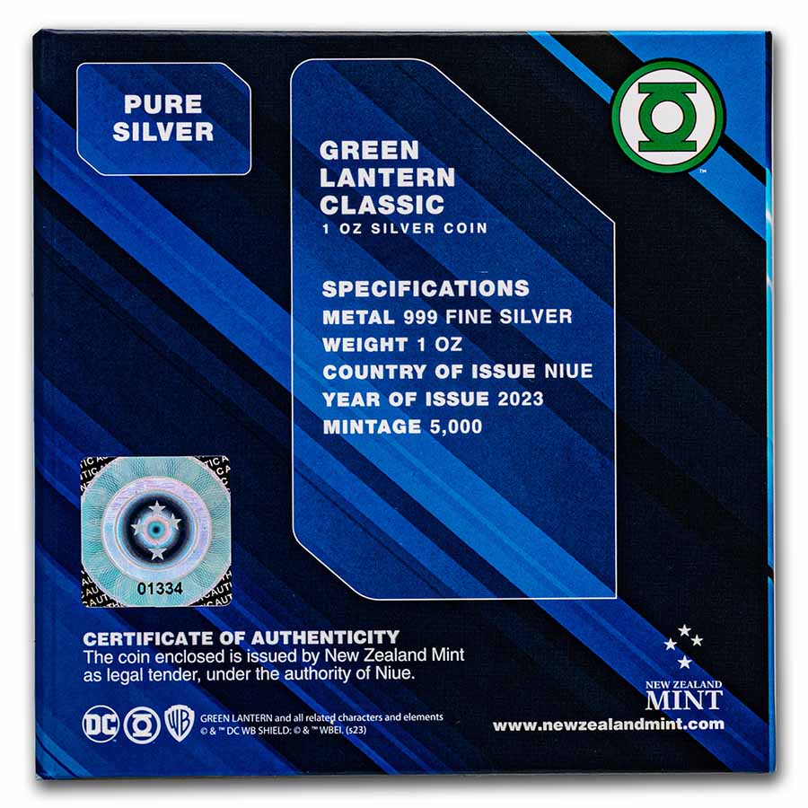 Buy 2023 Niue 1 oz Silver Coin $2 DC Classics: GREEN LANTERN