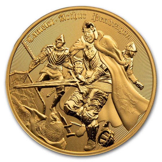 2023 Niue 1 oz Silver Gilded Camelot: Arthur Pendragon BU 2023 Niue 1 oz Silver Gilded Camelot: Arthur Pendragon BU