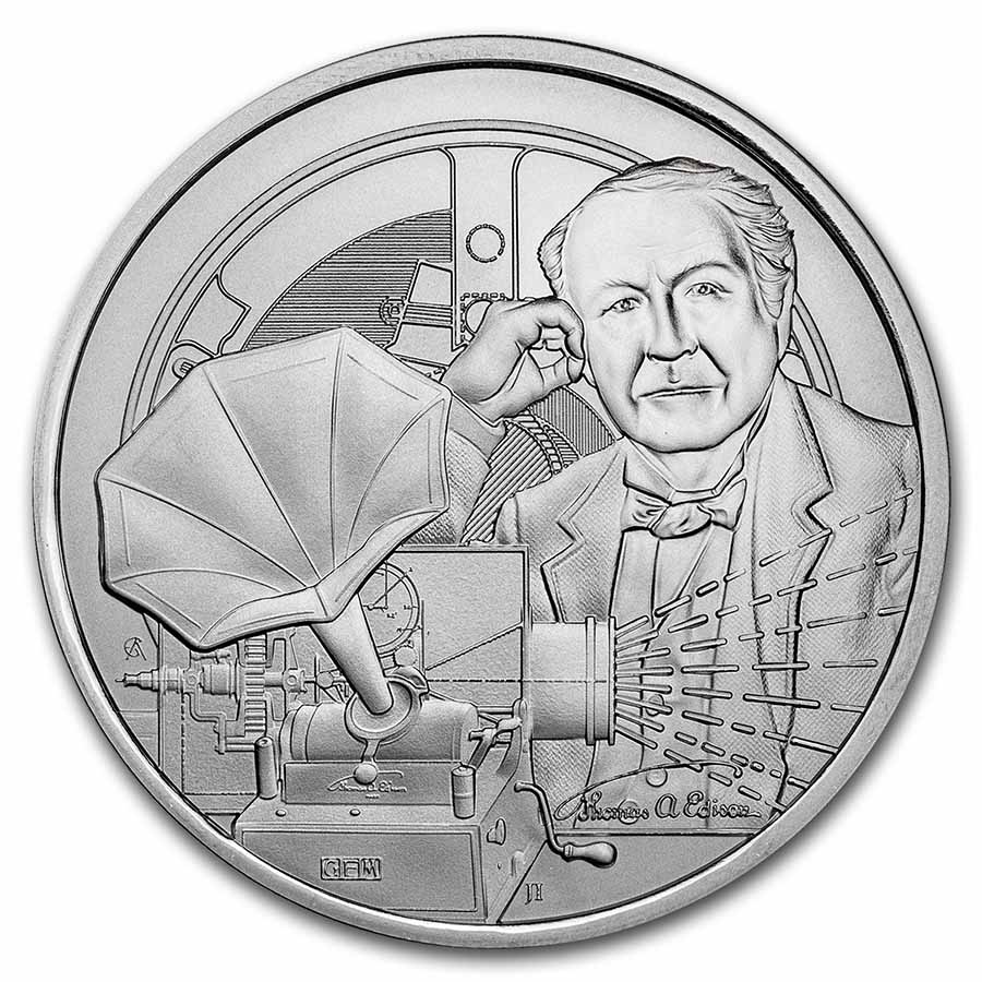 APMEX - 2023 Niue 1 oz Silver Icons: Thomas Edison MS-70 NGC