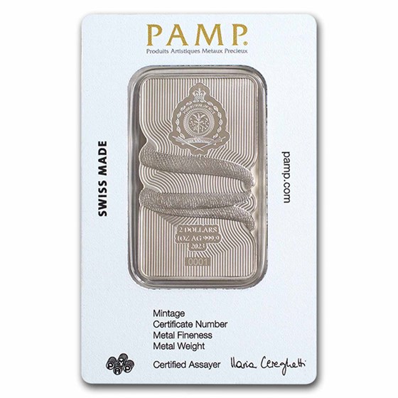 2023 Niue 1 oz Silver Nature's Grip Sunbeam Snake $2 Bar in Assay 2023 Niue 1 oz Silver Nature's Grip Sunbeam Snake $2 Bar in Assay
