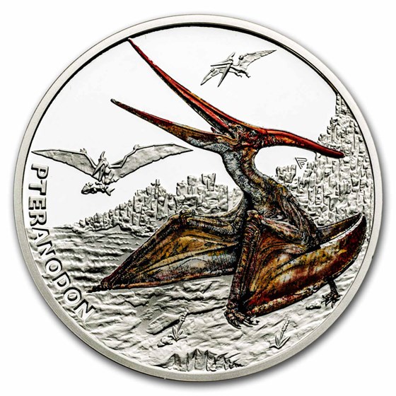 2023 Niue 1 oz Silver Prehistoric World: Pteranodon