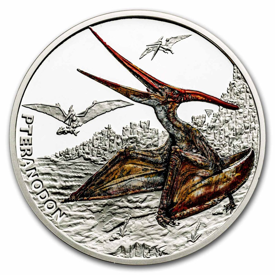 2023 Niue 1 oz Silver Prehistoric World: Pteranodon