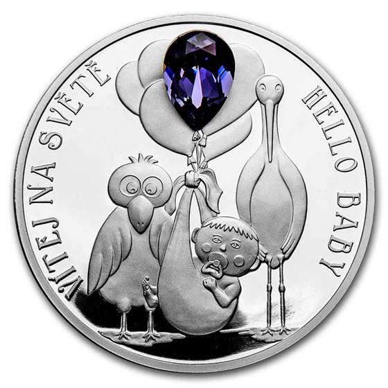 2023 Niue 1 oz Silver Proof Crystal Coin: Hello Baby 2023 Niue 1 oz Silver Proof Crystal Coin: Hello Baby