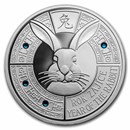 2023 Niue 1 oz Silver Proof Crystal Coin: Year of the Rabbit