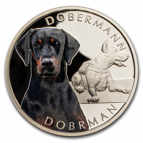 2023 Niue 1 oz Silver Proof Dog Breeds: Doberman 2023 Niue 1 oz Silver Proof Dog Breeds: Doberman