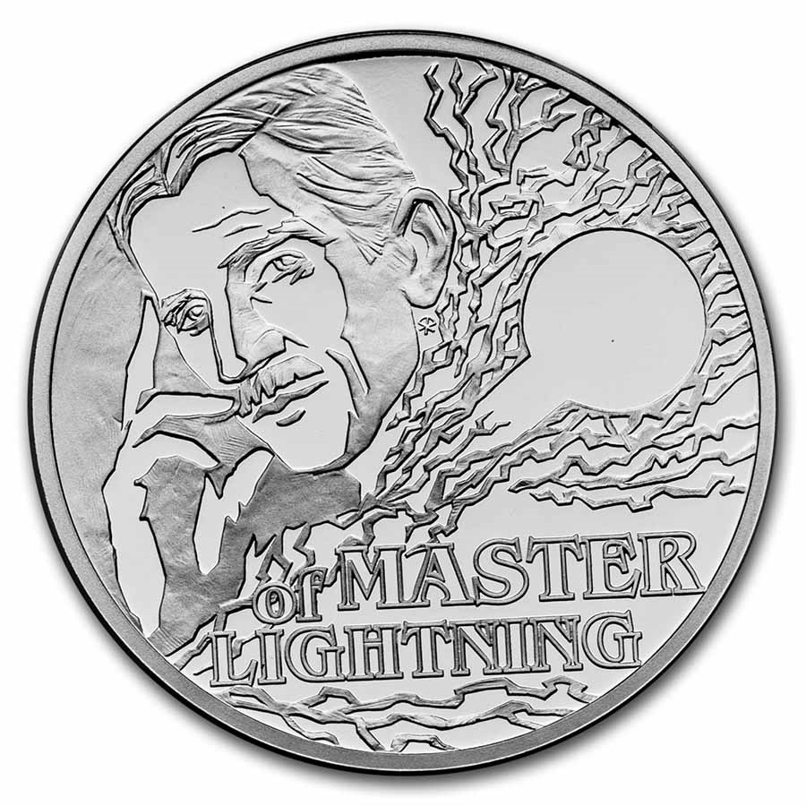 2023 Niue 1 oz Silver Proof Nikola Tesla; Master of Lightning