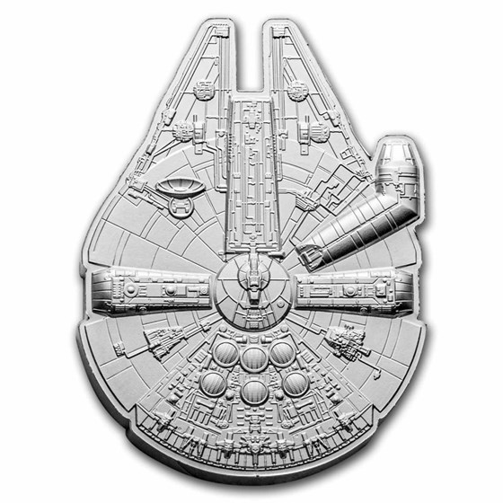 2023 Niue 2 oz Silver $2 Star Wars Millennium Falcon Shaped Coin