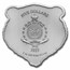 2023 Niue 2 oz Silver $5 Fierce Nature - Grizzly Bear