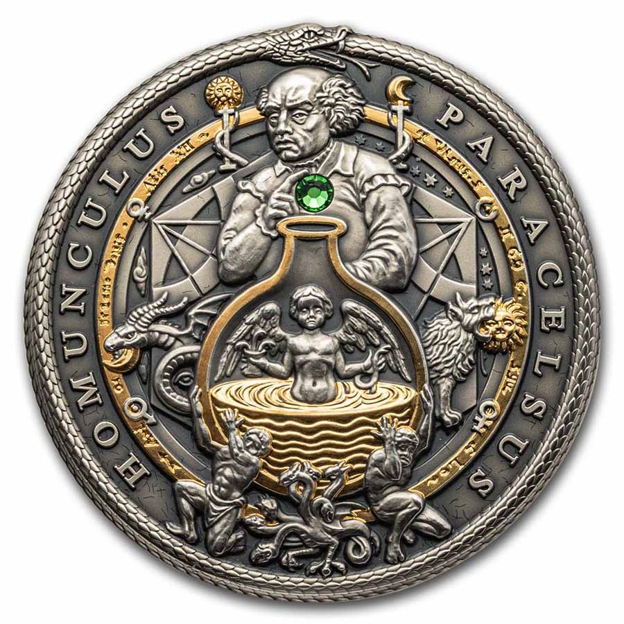 2023 Niue 2 oz Silver Antique Alchemist: Homunculus Paracelsus