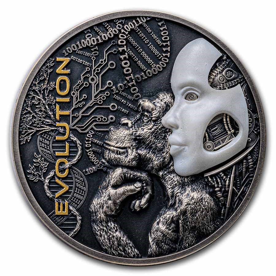 2023 Niue 2 oz Silver Antique Evolution