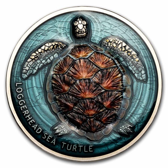 2023 Niue 2 oz Silver Antique Loggerhead Sea Turtle 2023 Niue 2 oz Silver Antique Loggerhead Sea Turtle