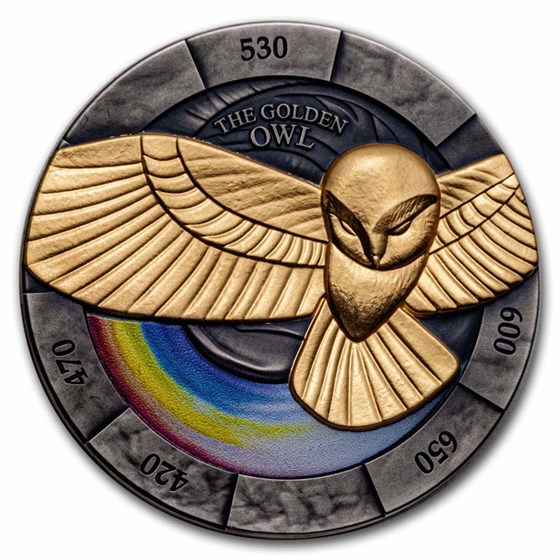 2023 Niue 2 oz Silver Antique Missing Treasures: Golden Owl 2023 Niue 2 oz Silver Antique Missing Treasures: Golden Owl