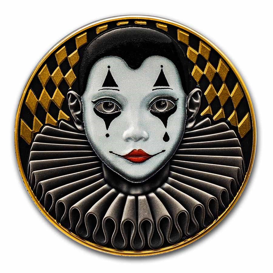 2023 Niue 2 oz Silver Antique Pierrot