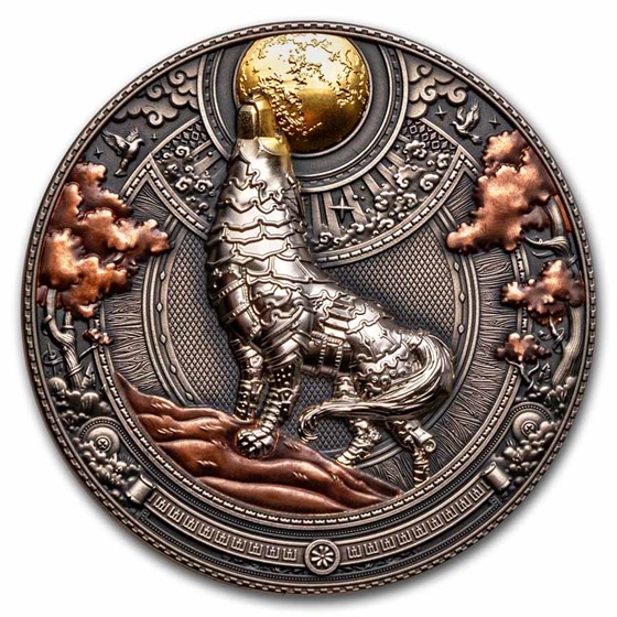 2023 Niue 2 oz Silver Antique Steampunk: Metal Wolf 2023 Niue 2 oz Silver Antique Steampunk: Metal Wolf