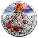 2023 Niue 2 oz Silver Proof Forces of Natura; Volcano