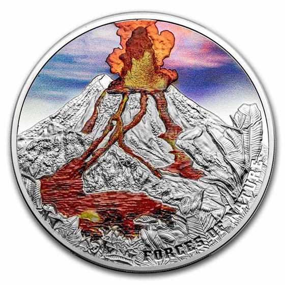 2023 Niue 2 oz Silver Proof Forces of Natura; Volcano 2023 Niue 2 oz Silver Proof Forces of Natura; Volcano