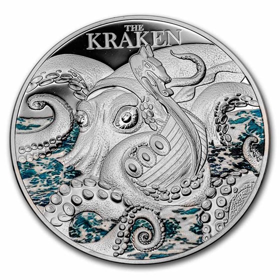 2023 Niue 2 oz Silver Proof Mythical Creatures; The Kraken