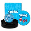 2023 Niue 2 oz Silver Smurfs Blue High Relief 65th Anniv (COA #1)