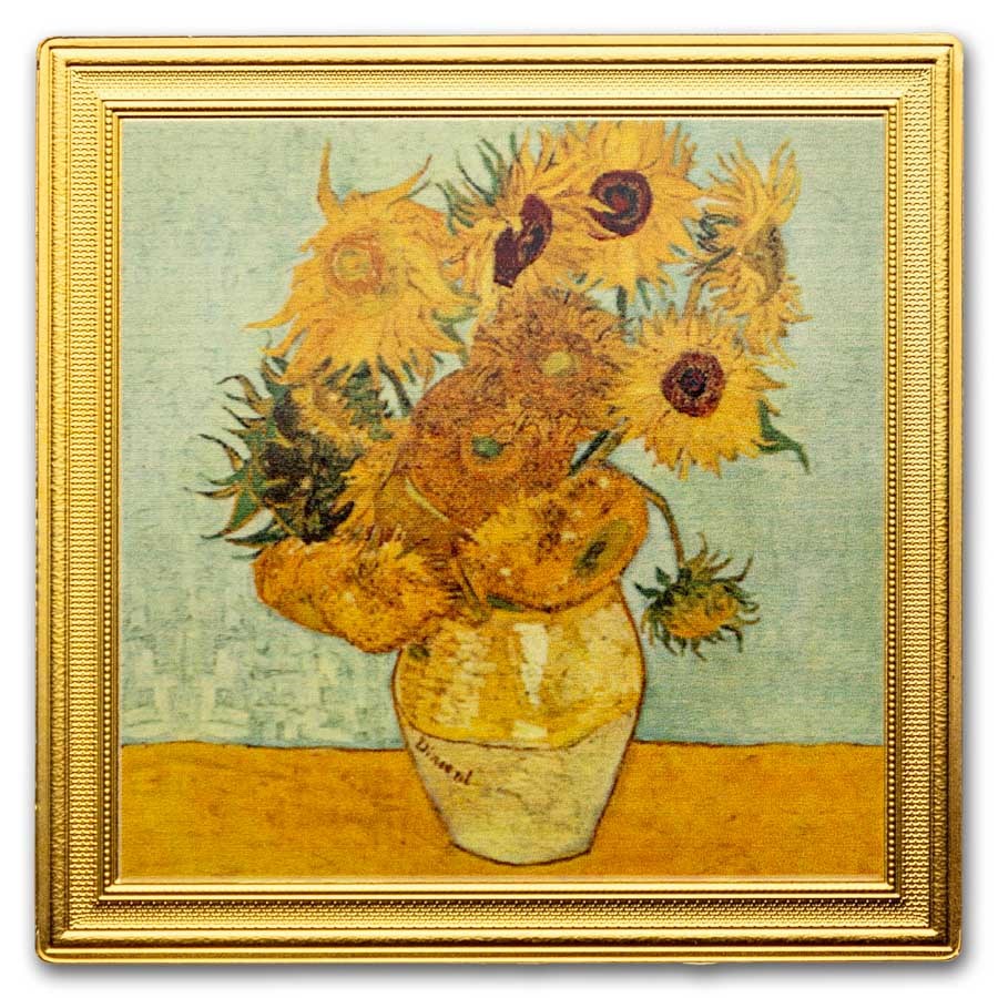2023 Niue 2 oz Silver Vincent van Gogh: Sunflowers (w/ Box & COA)