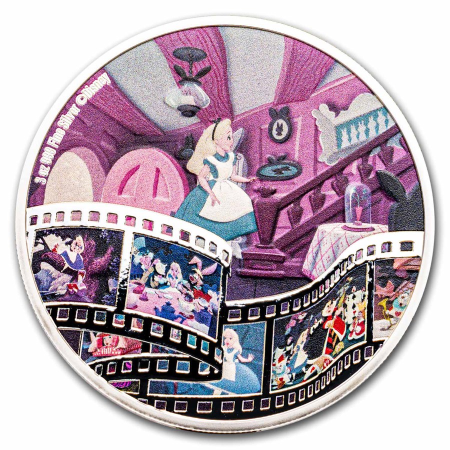 2023 Niue 3 oz Ag $10 Disney Masterpieces: Alice in Wonderland