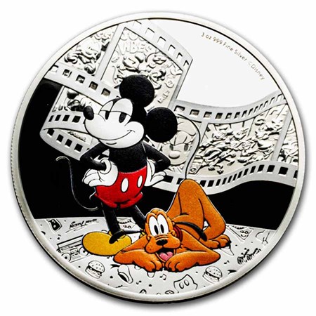 2023 Niue 3 oz Silver $10 Disney's Mickey Mouse & Pluto