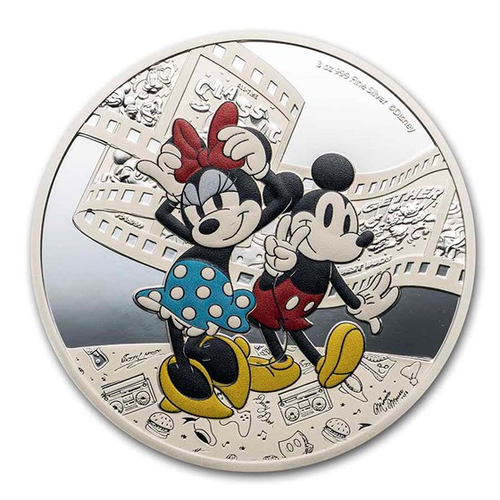 2023 Niue 3 oz Silver $10 Disney's Minnie & Mickey Mouse 2023 Niue 3 oz Silver $10 Disney's Minnie & Mickey Mouse