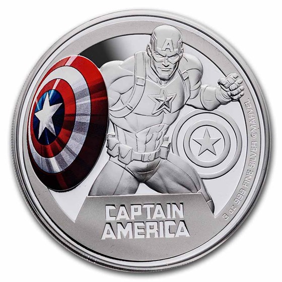 2023 Niue 3 oz Silver $10 Marvel: Captain America