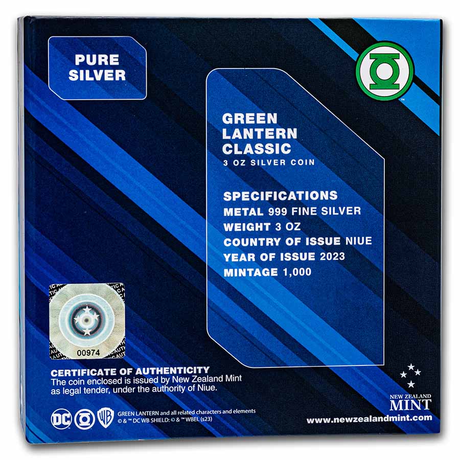 Buy 2023 Niue 3 oz Silver Coin $10 DC Classics: GREEN