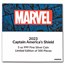 2023 Niue 5 oz Silver $10 Marvel: Captain America Shield Replica