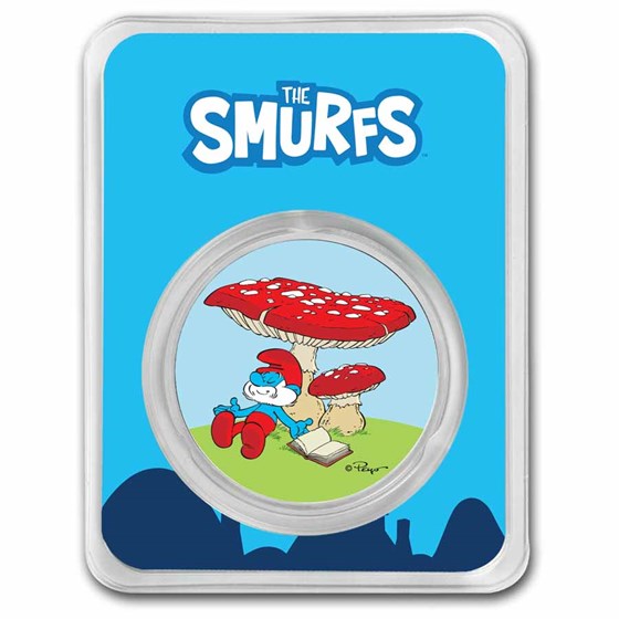 2023 Niue Colorized 1 oz Silver $2 Smurfs Papa Smurf in TEP 2023 Niue Colorized 1 oz Silver $2 Smurfs Papa Smurf in TEP