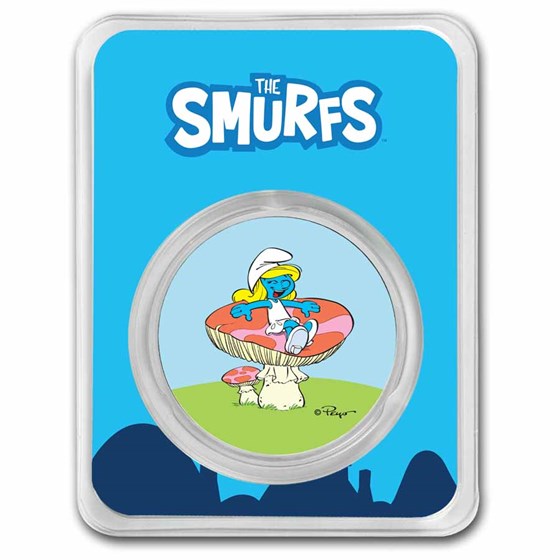 2023 Niue Colorized 1 oz Silver $2 Smurfs Smurfette in TEP 2023 Niue Colorized 1 oz Silver $2 Smurfs Smurfette in TEP