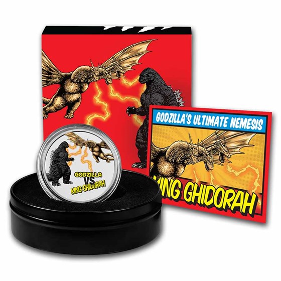 2023 Niue Colorized 2 oz Silver King Ghidorah Coin 2023 Niue Colorized 2 oz Silver King Ghidorah Coin