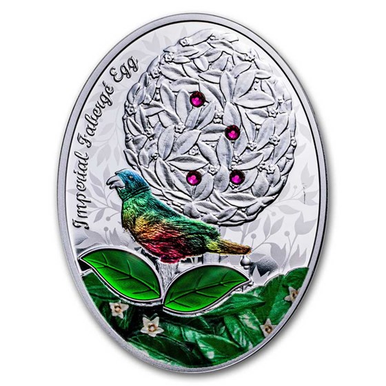 2023 Niue Silver Faberge Eggs: Laurel Tree Egg (With Box and COA) 2023 Niue Silver Faberge Eggs: Laurel Tree Egg (With Box and COA)