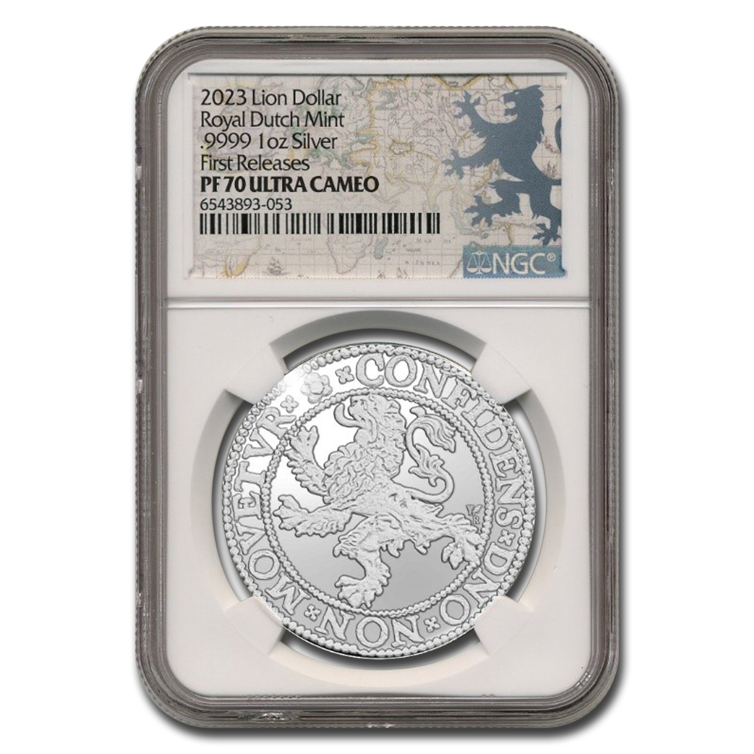 Buy 2023 NL 1 oz Silver Proof Lion Dollar PF-70 UCAN NGC (FR) | APMEX