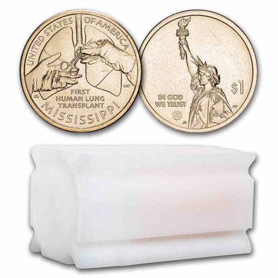 2023-P American Innovation $1 Lung Transplant 25-Coin Roll (MS)