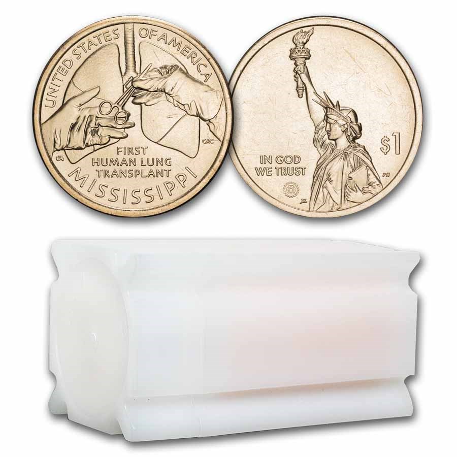 2023-P American Innovation $1 Lung Transplant 25-Coin Roll (MS)