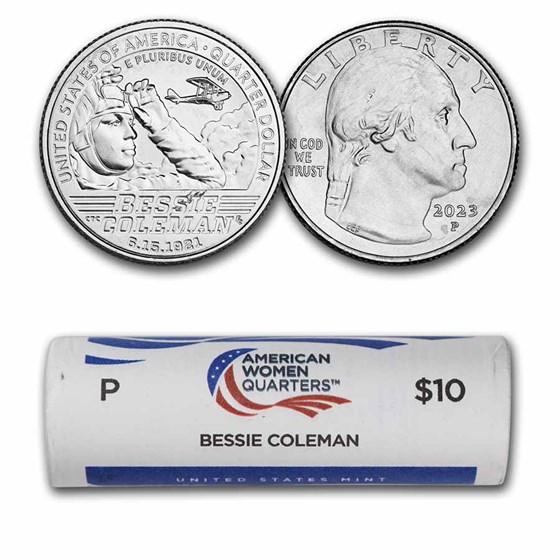 2023-P Bessie Coleman Women's Quarter 40-Coin BU Roll 2023-P Bessie Coleman Women's Quarter 40-Coin BU Roll