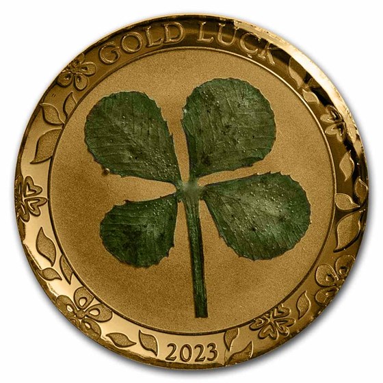 2023 Palau 1 gram Gold $1 Four-Leaf Clover