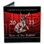 2023 Palau 1 oz Silver $5 Year of the Rabbit Proof (Gilded Gold)
