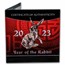 2023 Palau 1 oz Silver $5 Year of the Rabbit Proof (Gilded Gold)